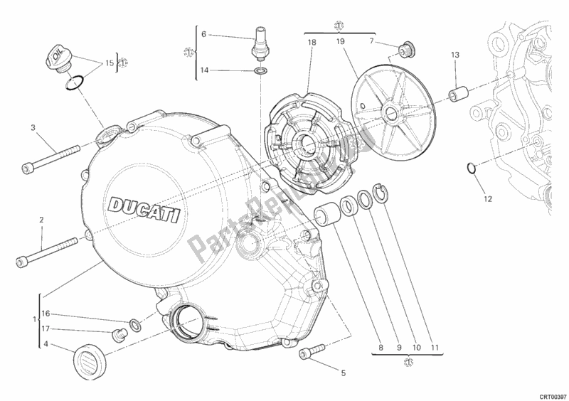 Toutes les pièces pour le Couvercle D'embrayage du Ducati Hypermotard 796 USA 2012